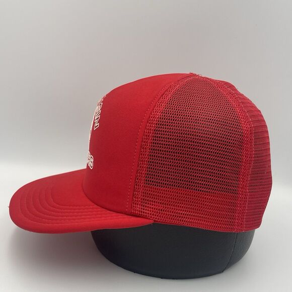 Rare Vintage Red Mesh Wisconsin Badgers Bucky Trucker Snap Back Hat Cap 1980s - Picture 4 of 8